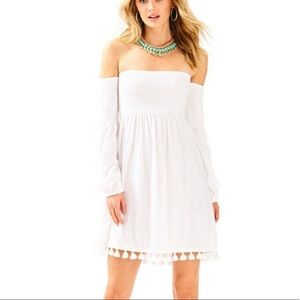 NWOT Lilly Pulitzer All White Off Shoulder Dress